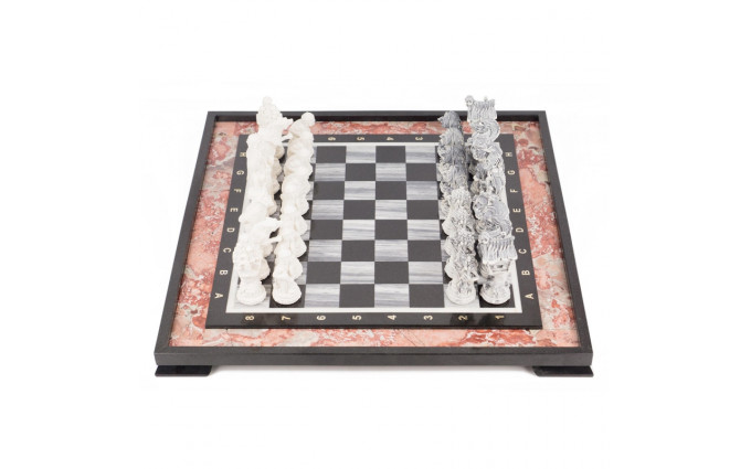 Шахматы "Русские сказки" креноид, мрамор Шахматы "Русские сказки" креноид, мрамор